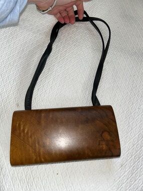 Miya wood shoulder box bag purse